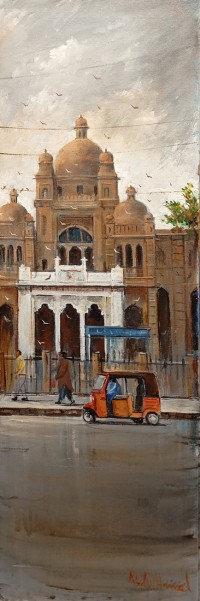 Abdul Hameed, 12 x 36 inch, Acrylic on Canvas, Cityscape Painting, AC-ADHD-035